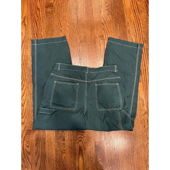 Y2K GAP Carpenter Pants Women's Size 12 Green Hammer Loop Wide Leg Baggy - Picture 5 of 5